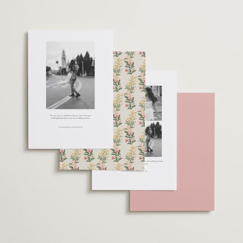 This is a spring save the date with standard by Elly called spring printing on recycled smooth signature in standard