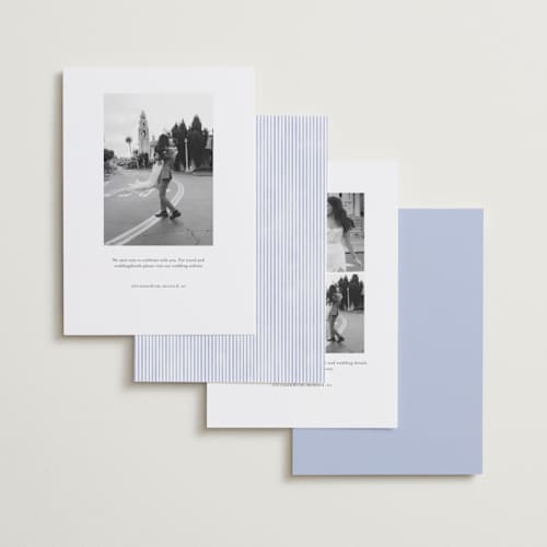 This is a cerulean save the date with standard by Jenna Holcomb called provincial printing on recycled smooth signature in standard