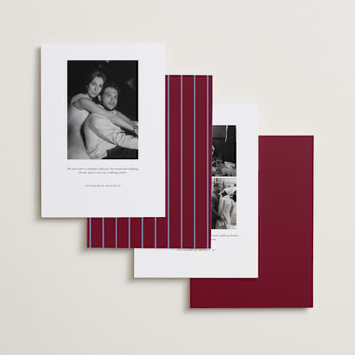 This is a cardinal save the date with standard by Laura Vuletic called orion printing on recycled smooth signature in standard