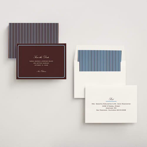 This is a fig save the date with standard by Megan Davis called aperitif printing on signature in standard