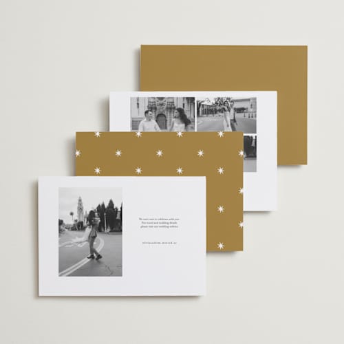 This is a eclipse save the date with standard by Andrea Cernin called minimal elegance printing on recycled smooth signature in standard