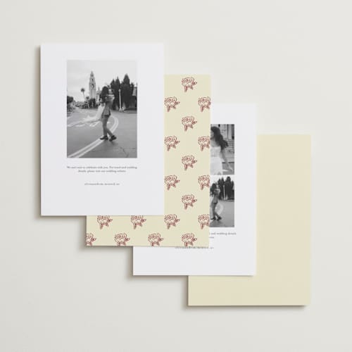 This is a wine rose save the date with standard by Kalea called classic four printing on recycled smooth signature in standard