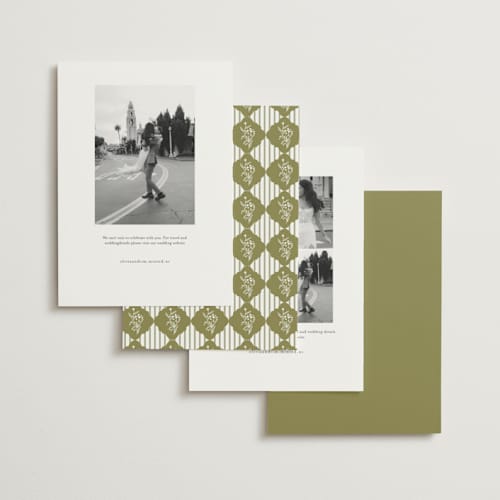 This is a ivy save the date with standard by Susan Zinader called endless summer printing on signature in standard