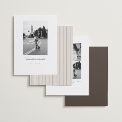 This is a mist save the date with standard by Christy Hy Lee called you and me printing on recycled smooth signature in standard