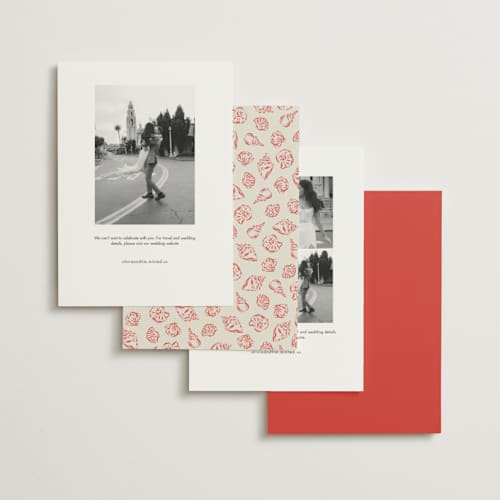 This is a lobster save the date with standard by Jackie Crawford called kitty hawk printing on signature in standard