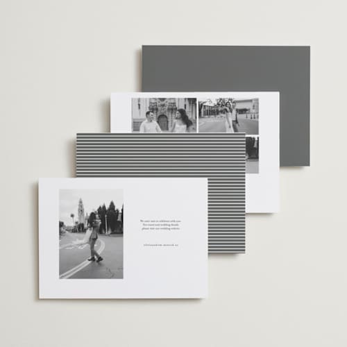 This is a slate save the date with standard by Jula Paper Co. called maybe im amazed printing on recycled smooth signature in standard