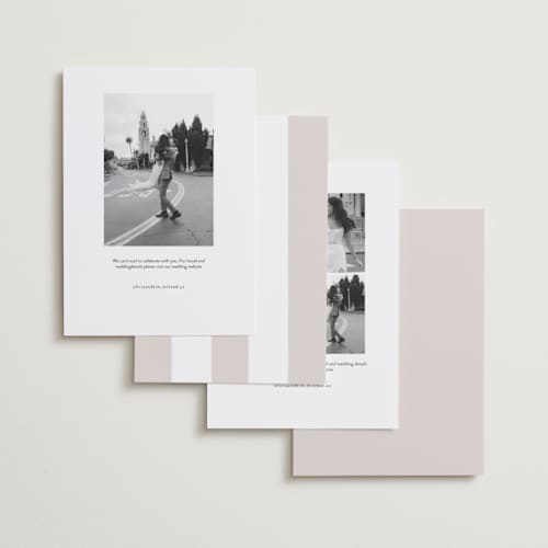 This is a lily save the date with standard by Owl and Toad called full page printing on recycled smooth signature in standard