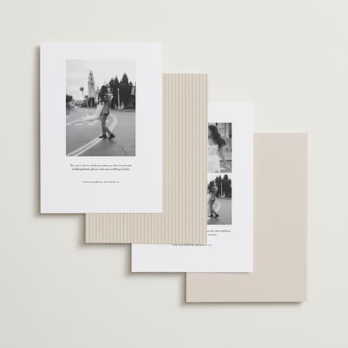 This is a chantilly save the date with standard by Pippa Shaw called espresso printing on recycled smooth signature in standard