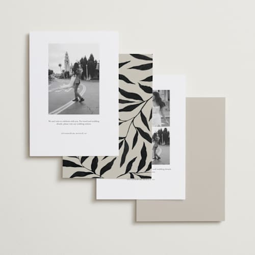 This is a ink save the date with standard by Wildfield Paper Co called glacier printing on recycled smooth signature in standard