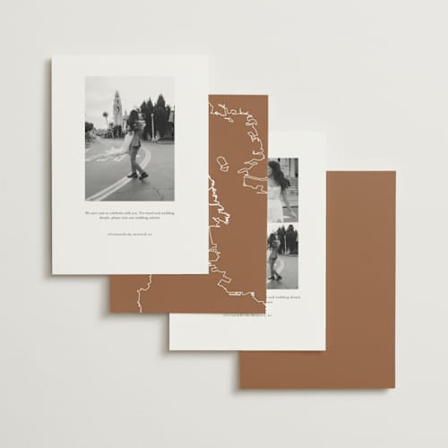 This is a champagne save the date with standard by Sherley Ferreira called san francisco printing on signature in standard