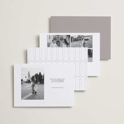 This is a quartz save the date with standard by Kristie Kern called aside printing on recycled smooth signature in standard