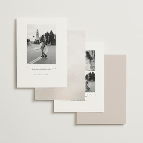This is a forest save the date with standard by Petra Kern called montagna printing on signature in standard