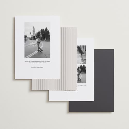 This is a sandstone save the date with standard by Nicole Walsh called close-up printing on recycled smooth signature in standard