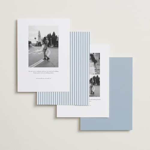 This is a sky save the date with standard by Sara Hicks Malone called briland printing on recycled smooth signature in standard