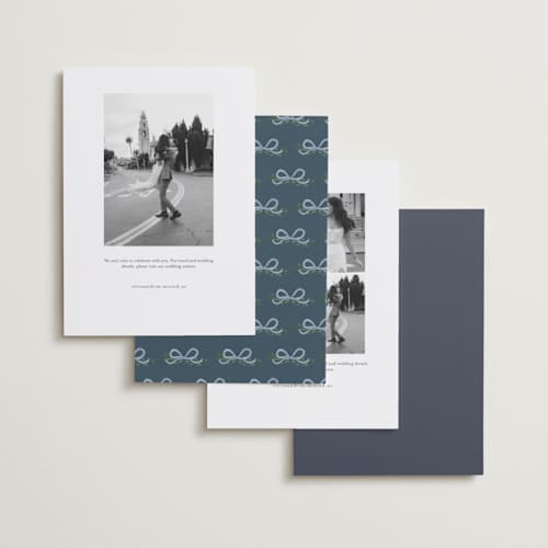 This is a juniper save the date with standard by Itsy Belle Studio called ribbonly frame printing on recycled smooth signature in standard