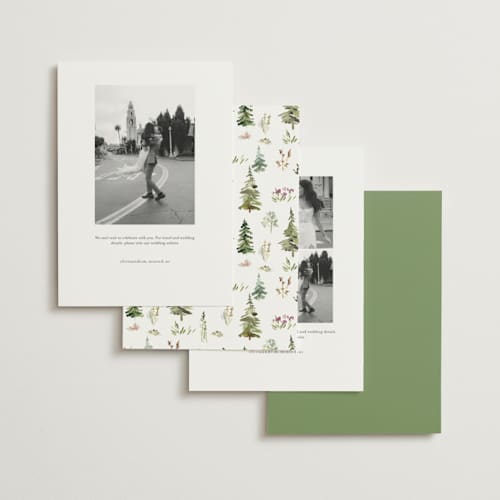 This is a forest save the date with standard by Petra Kern called great outdoors printing on signature in standard