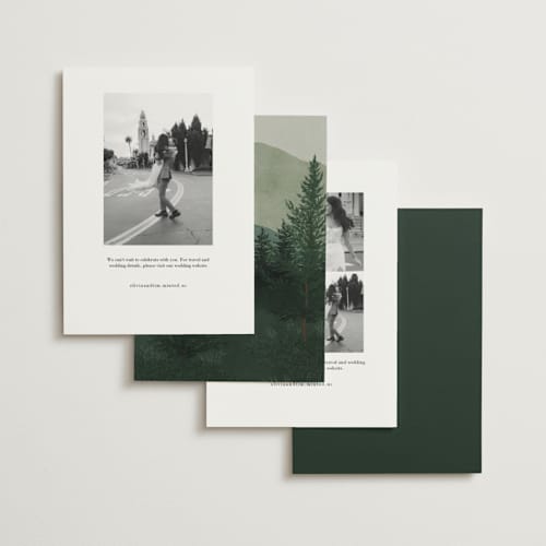 This is a jade save the date with standard by Elly called the forest printing on signature in standard