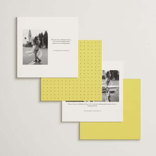 This is a lemon save the date with standard by Ani Somi called in lights printing on signature in standard