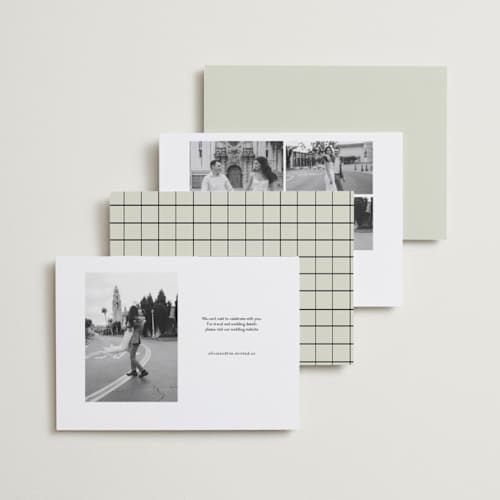 This is a vanilla save the date with standard by Bryanna Mehner called minimal printing on recycled smooth signature in standard