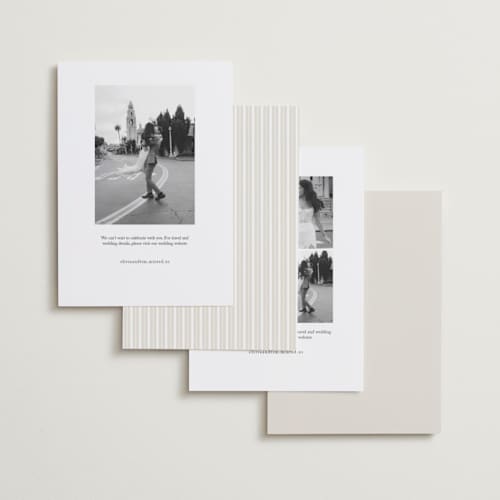 This is a onyx save the date with standard by Jennifer Postorino called simple elegance printing on recycled smooth signature in standard