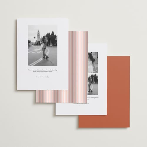 This is a tomato save the date with standard by Paper Raven Co. called diner printing on recycled smooth signature in standard