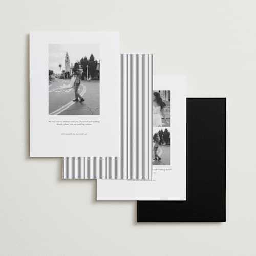 This is a snow save the date with standard by Pixel and Hank called minimal printing on recycled smooth signature in standard