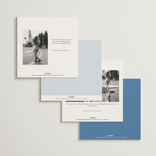 This is a sea save the date with standard by Jenna Holcomb called coastal toile printing on signature in square
