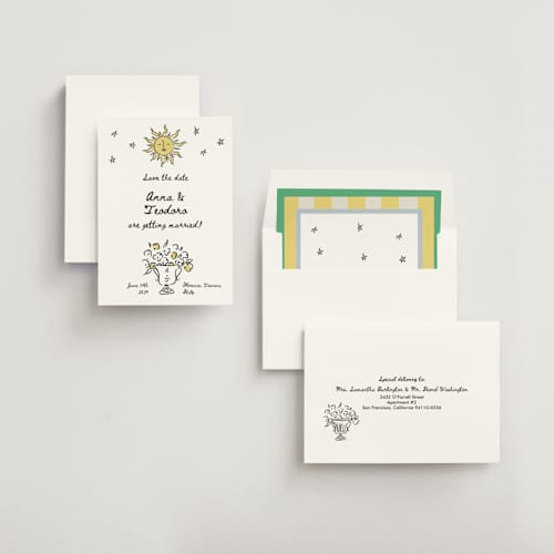 This is a nero save the date with standard by Helena Vitto called amore mio printing on signature in standard