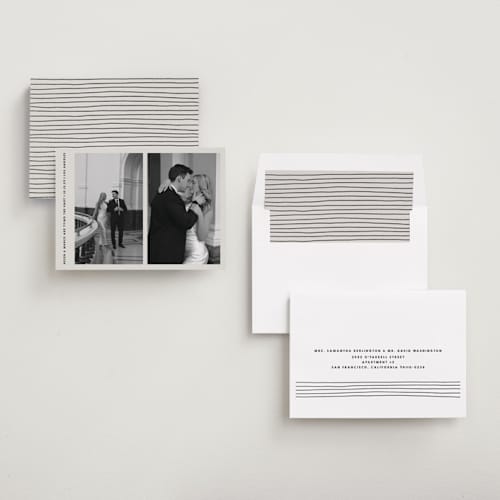 This is a stone save the date with standard by Becky Nimoy called diptych photos printing on signature in standard