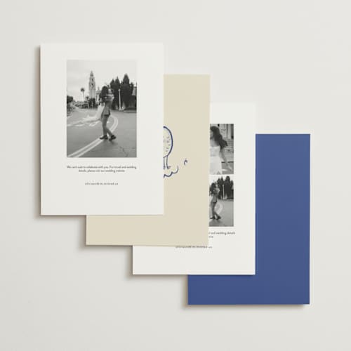 This is a marseille blue save the date with standard by Ani Somi called santa catalina printing on signature in standard