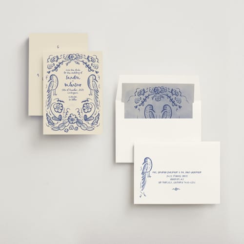 This is a marseille blue save the date with standard by Ani Somi called santa catalina printing on signature in standard