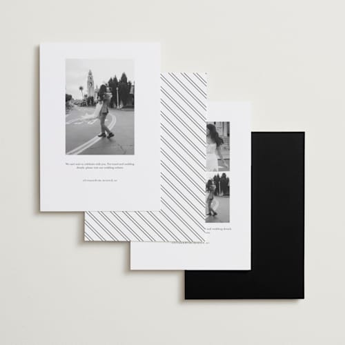 This is a licorice save the date with standard by Jessica Williams called collected gallery printing on signature in standard