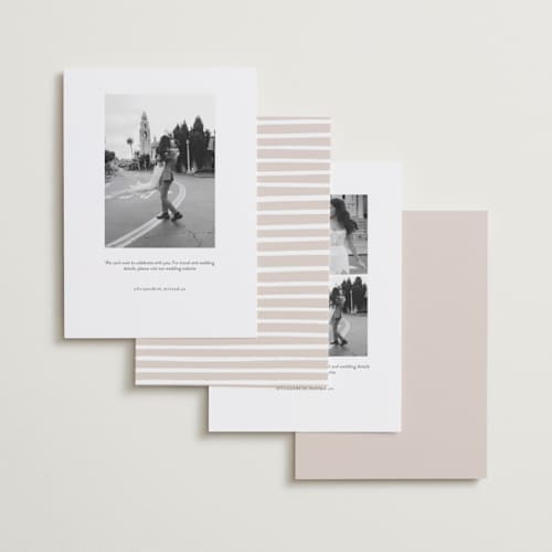 This is a marshmallow save the date with standard by Keen Peachy called oh by the way printing on recycled smooth signature in standard