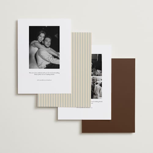 This is a coffee save the date with standard by Ellen Schlegelmilch called festive polka printing on recycled smooth signature in standard