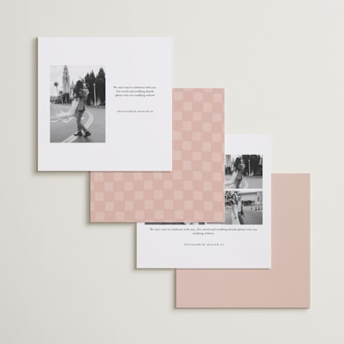 This is a blush save the date with standard by Ani Somi called ballpoint suite printing on recycled smooth signature in standard