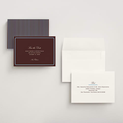 This is a fig save the date with standard by Megan Davis called aperitif printing on signature in grand