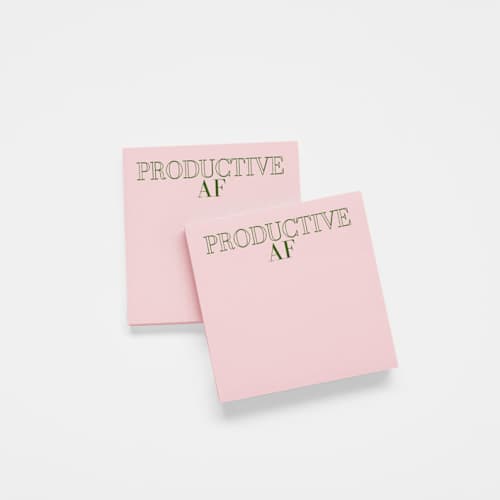 This is a multicolorassorted-colors back to school supplies by X Femme d Affaires called productive af sticky notepad peach/green - 4x4" in standard