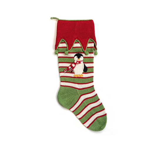 This is a multicolor holiday decorations by Melange Collection called penguin stocking in standard