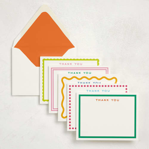 This is a bright stationery set by Minted called thanks a bunch! (set of 10) in standard