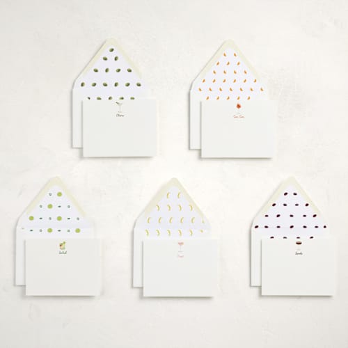 This is a colorful stationery set by Baumbirdy called let's toast! (set of 10) in standard