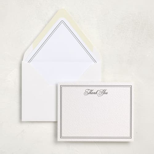 This is a noir stationery set by Melinda Denison called scripted gratitude (set of 10) in standard