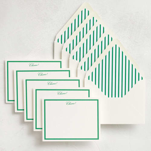 This is a kelly stationery set by Megan Davis called poplin (set of 10) in standard