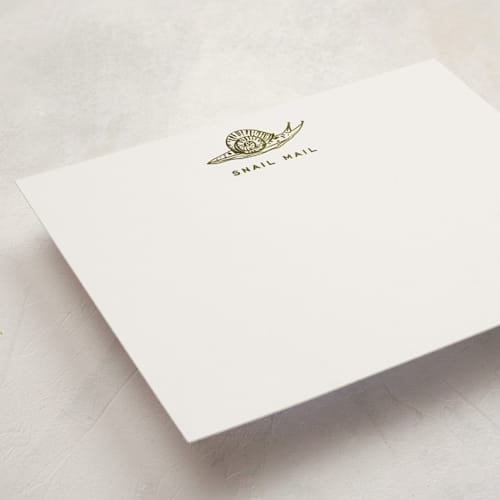 This is a olive stationery set by Pati Cascino called snail mail (set of 10) in standard
