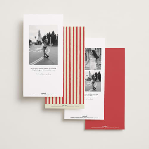 This is a latte save the date with standard by Helena Vitto called love note printing on signature in tall