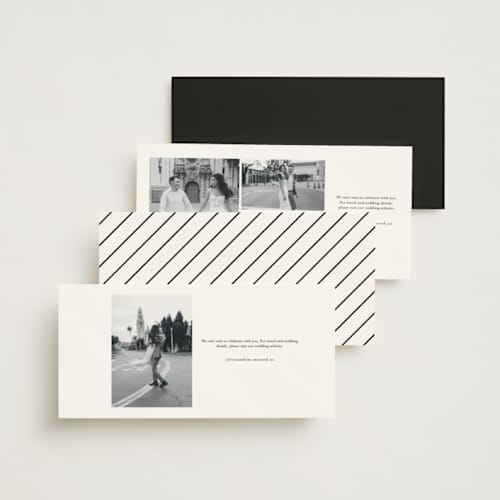 This is a ink save the date with standard by Ani Somi called finely printing on signature in tall