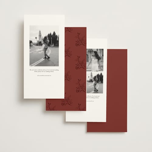 This is a rust save the date with standard by Ani Somi called rose ink printing on signature in tall