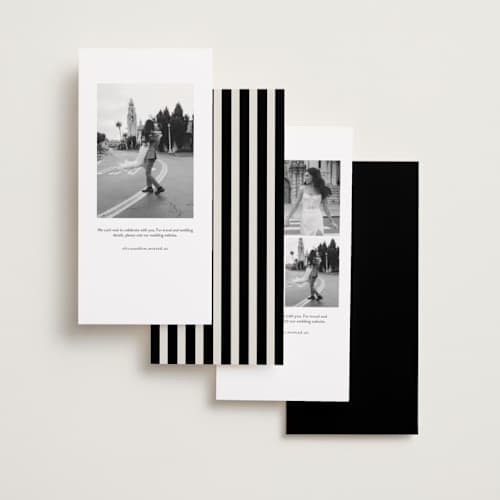 This is a coal save the date with standard by Jackie Crawford called archival border printing on recycled smooth signature in tall