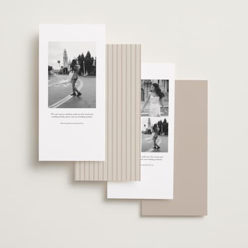 This is a pebble save the date with standard by Elly called moments printing on recycled smooth signature in tall