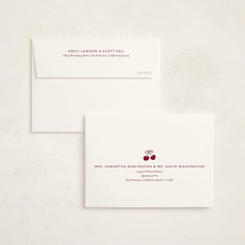 This is a meringue kids thank you cards with standard by Inkblot Design called cherry sundae printing on strathmore in standard