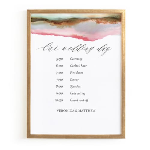 This is a brass gold place card holders by Minted called gold 18x24 in standard